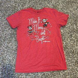 Disney Christmas Holiday Tee - “Make It Merry and Bright” w/ Mickey & Minnie